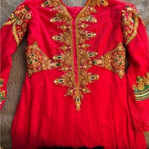 Pink embroidered indian Pakistani dress ball gown